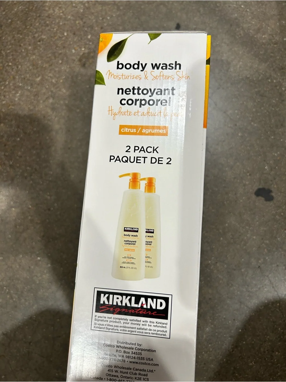 Kirkland Signature White & Orange Citrus Body Wash 2-Pack value pack new
